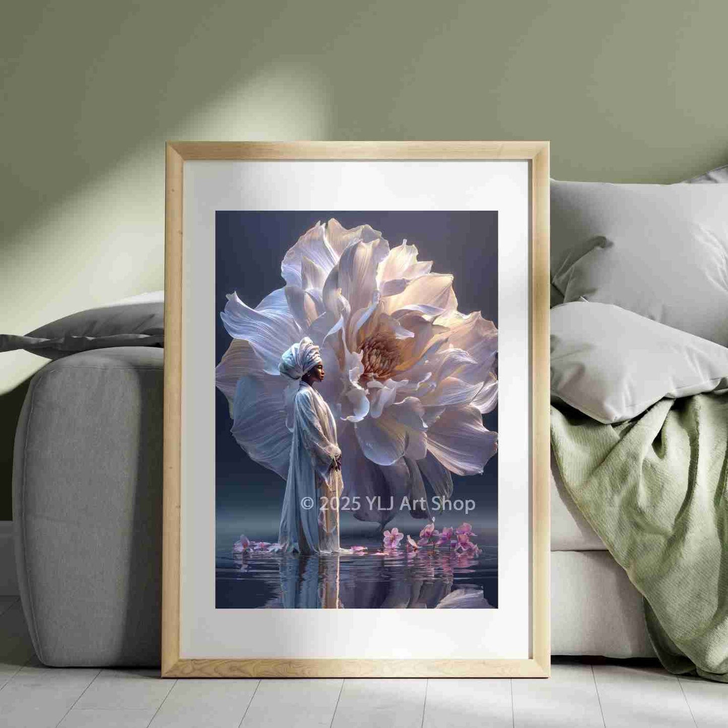 Moonpetal Grace – Floral Diamond Painting Kit - YLJ Art Shop