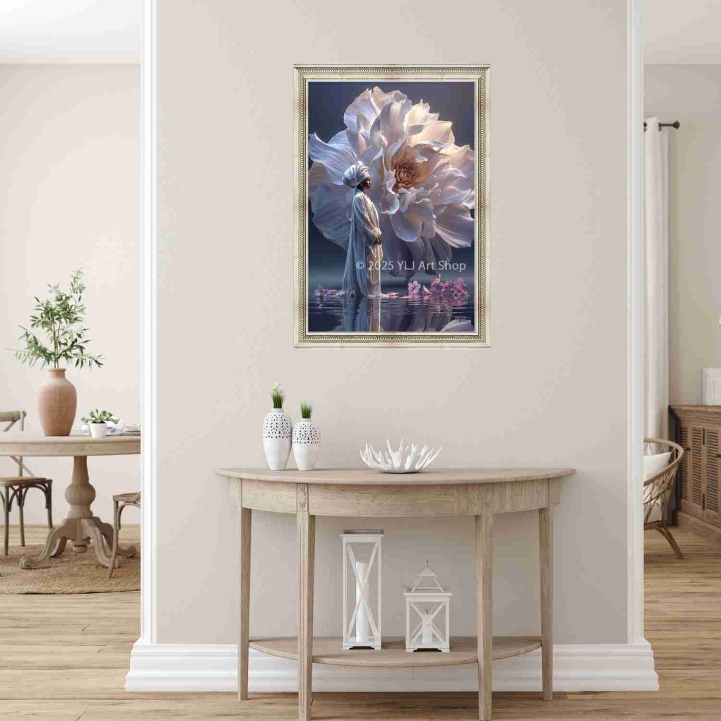 Moonpetal Grace – Floral Diamond Painting Kit - YLJ Art Shop