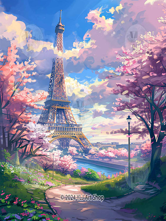 Springtime Parisienne - Landmark Diamond Painting Kit - YLJ Art Shop