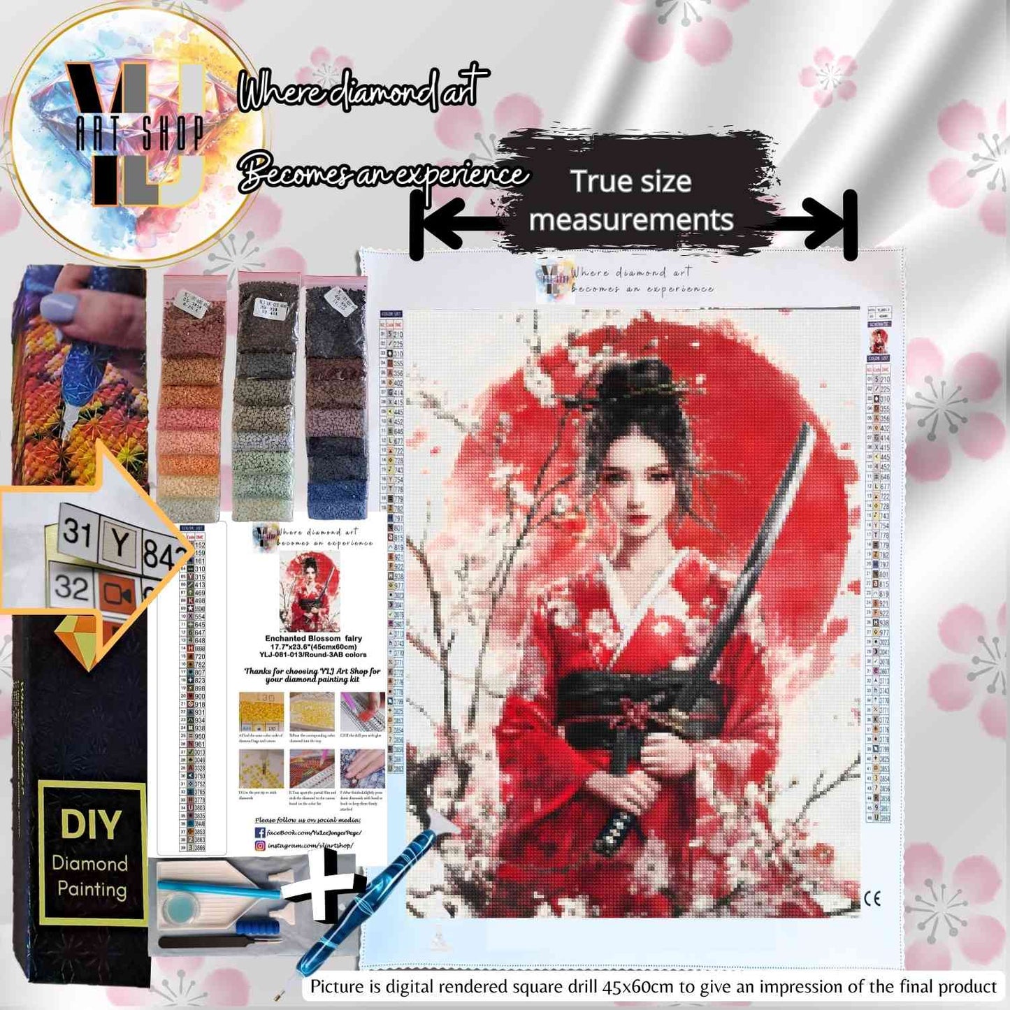 Blossom Guardian - Kimono Diamond Painting Kit - YLJ Art Shop