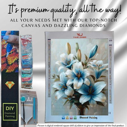 Blue Lily Bouquet - Flowers Diamond Painting Kit - YLJ Art Shop - YLJ Art Shop