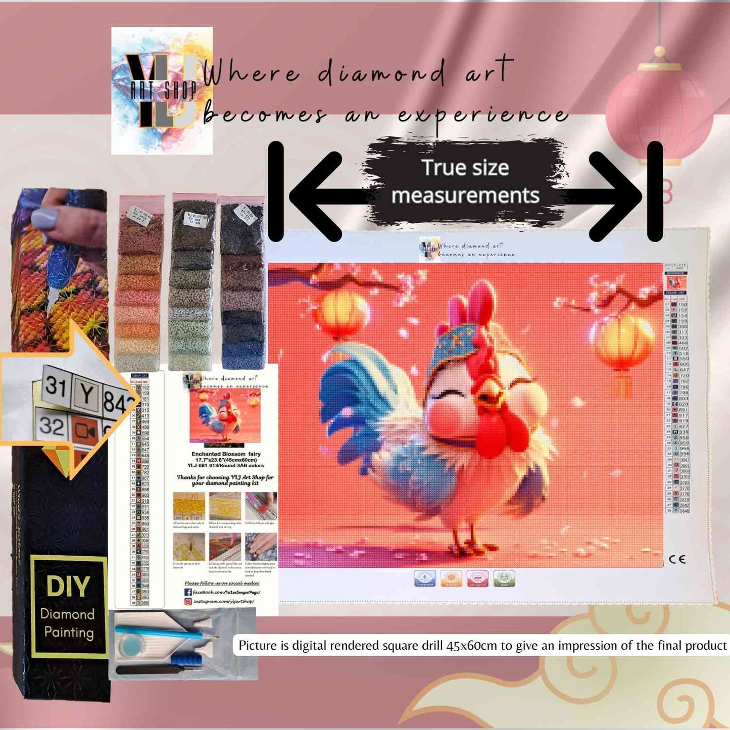 Celestial Rooster Spirit - Chinese Zodiac Diamond Painting Kit - YLJ Art Shop