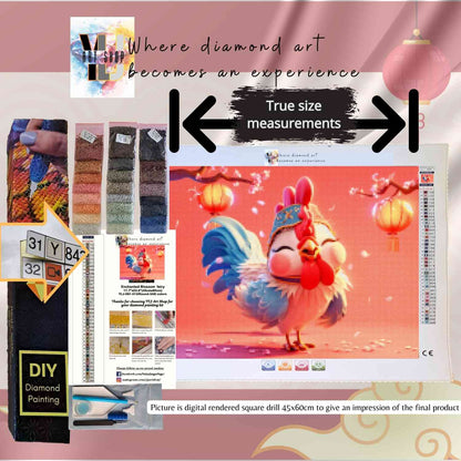 Celestial Rooster Spirit - Chinese Zodiac Diamond Painting Kit - YLJ Art Shop