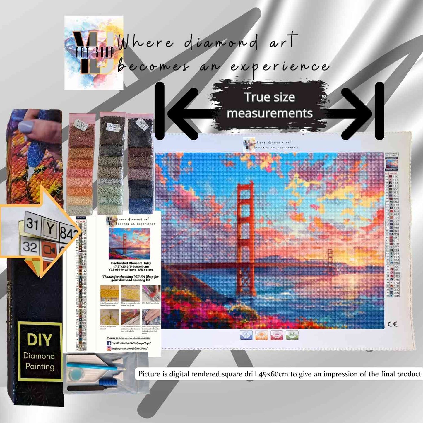 Golden Glow - Landmark Diamond Painting Kit - YLJ Art Shop