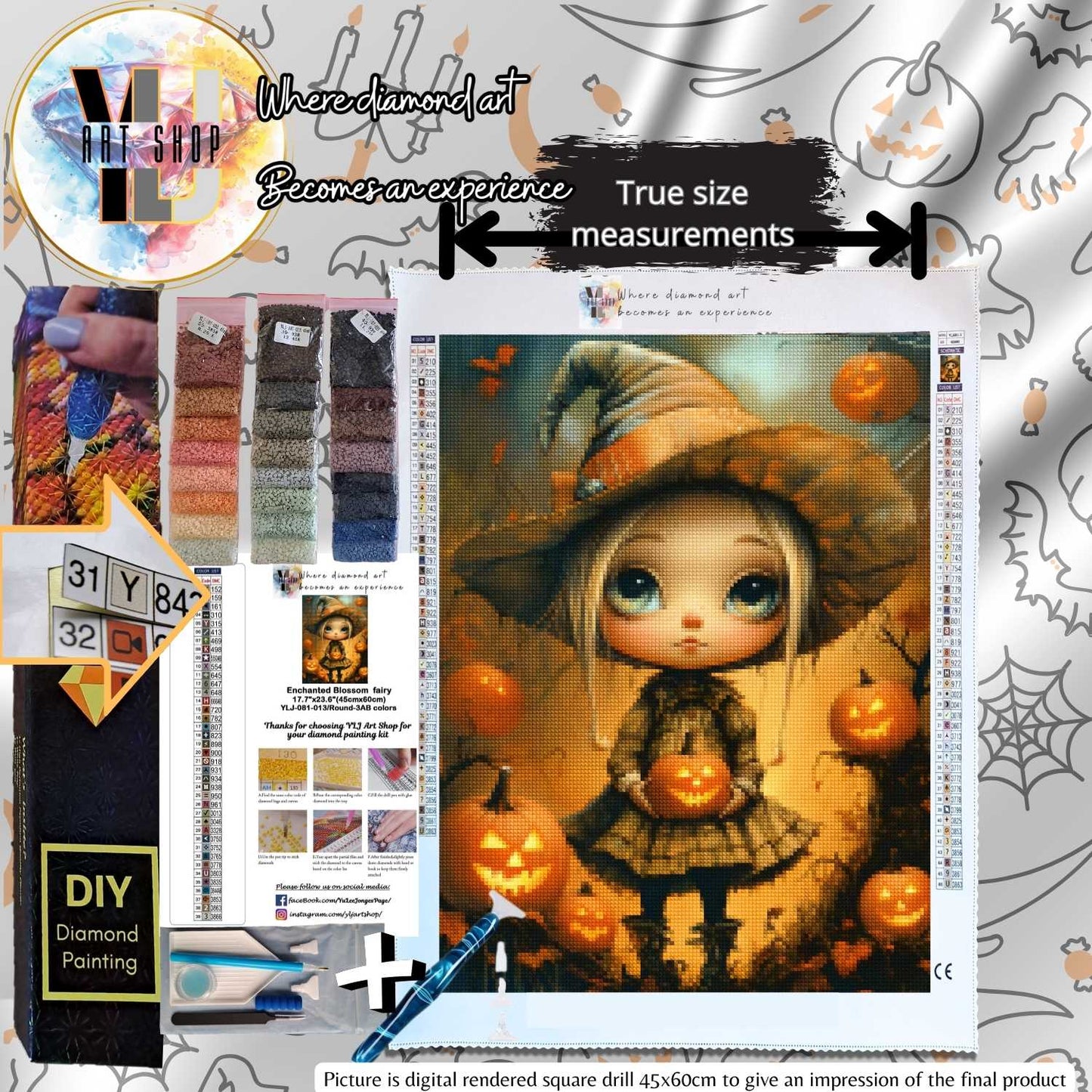 Haunted Pumpkin Grove - Halloween Diamond Painting Kit - YLJ Art Shop - YLJ Art Shop