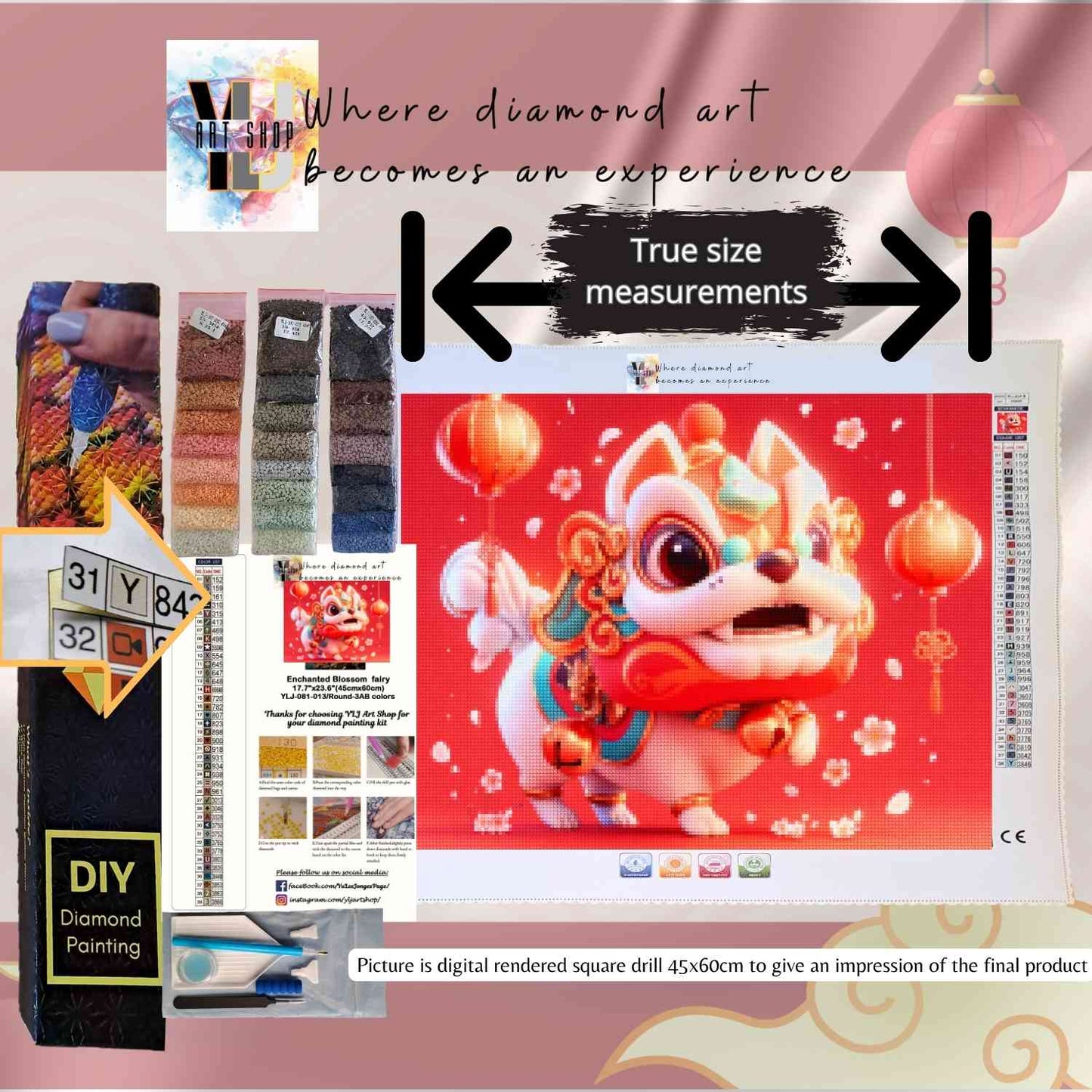 Lunar Prosperity Guardian - Chinese Zodiac Diamond Painting Kit - YLJ Art Shop