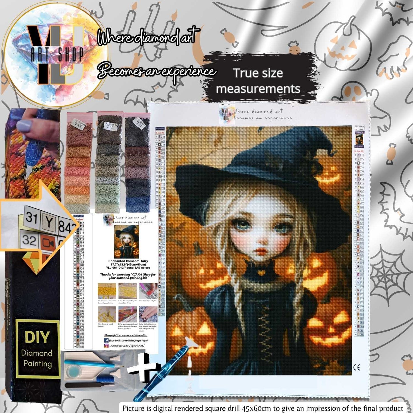 Midnight Witch - Halloween Diamond Painting Kit - YLJ Art Shop - YLJ Art Shop