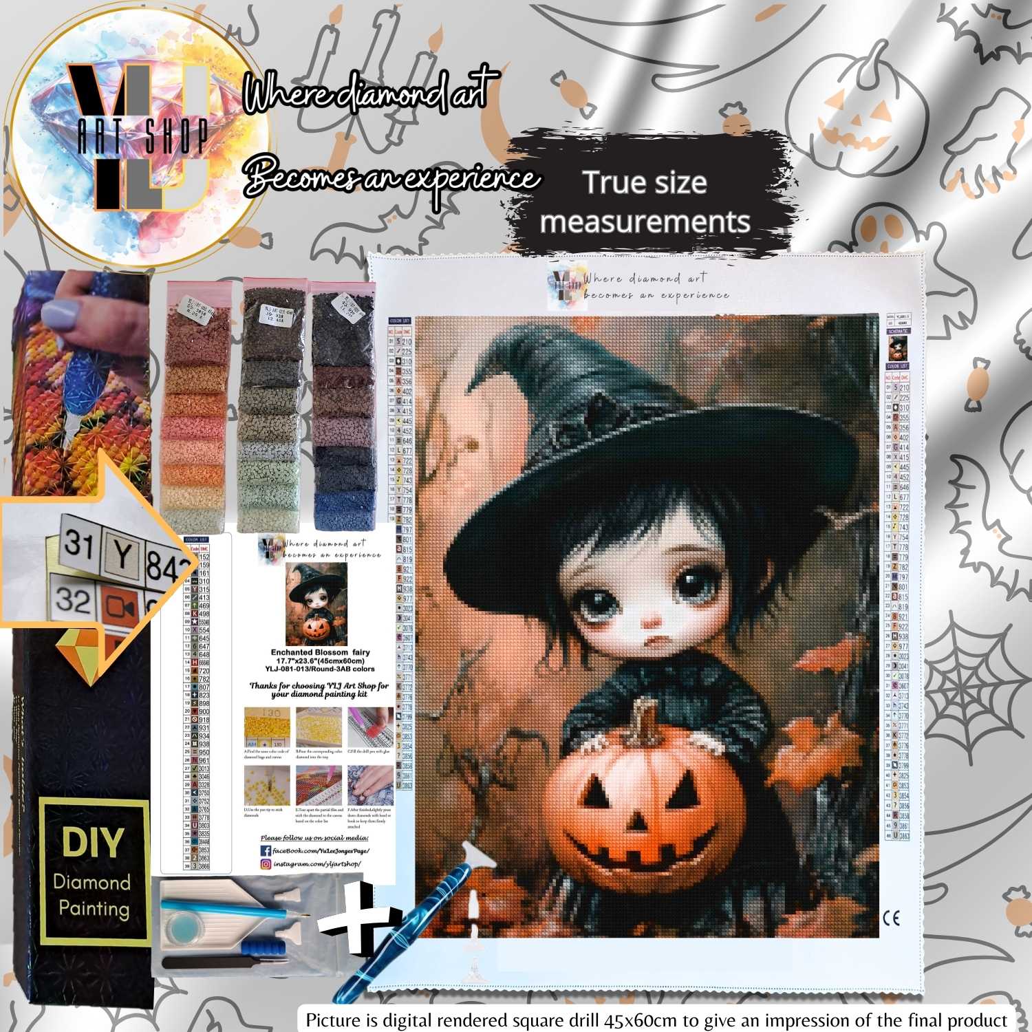 Pumpkin Mischief - Halloween Diamond Painting Kit - YLJ Art Shop - YLJ Art Shop