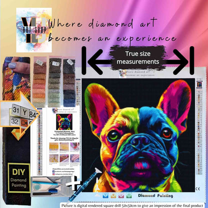 Rainbow Bulldog - Dog Diamond Painting Kit - YLJ Art Shop