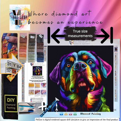 Rainbow Rottie - Dog Diamond Painting Kit - YLJ Art Shop