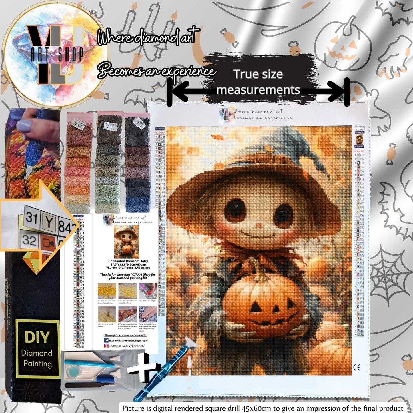 Scareling Glow - Halloween Diamond Painting Kit - YLJ Art Shop - YLJ Art Shop