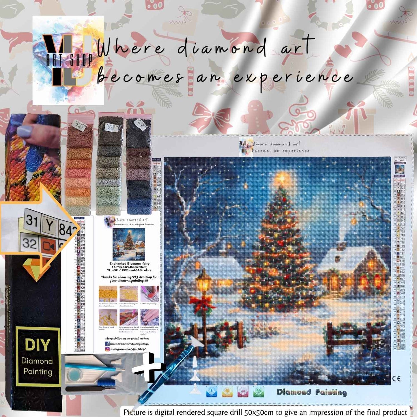 Silent Night Splendor - Christmas Diamond Painting Kit - YLJ Art Shop