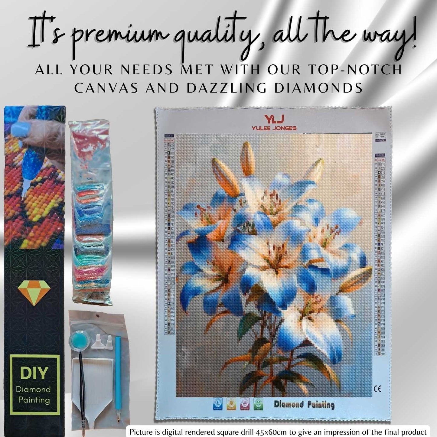 Tranquil Lily Bouquet - Flowers Diamond Painting Kit - YLJ Art Shop - YLJ Art Shop