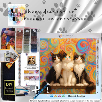 Whisker Whirl - Cat Diamond Painting Kit - YLJ Art Shop