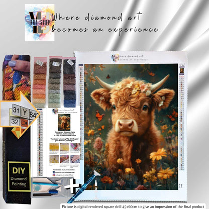 Meadow Guardian - Cow Diamond Painting Kit - YLJ Art Shop - YLJ Art Shop