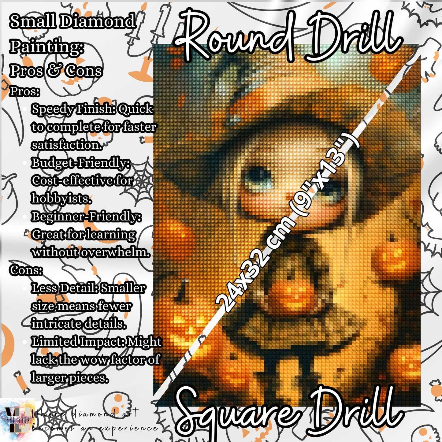 Haunted Pumpkin Grove - Halloween Diamond Painting Kit - YLJ Art Shop - YLJ Art Shop