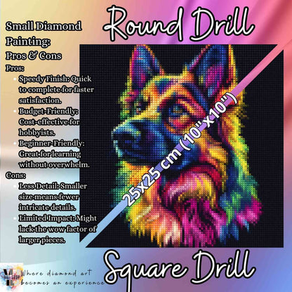 Neon Shepherd - Dog Diamond Painting Kit - YLJ Art Shop