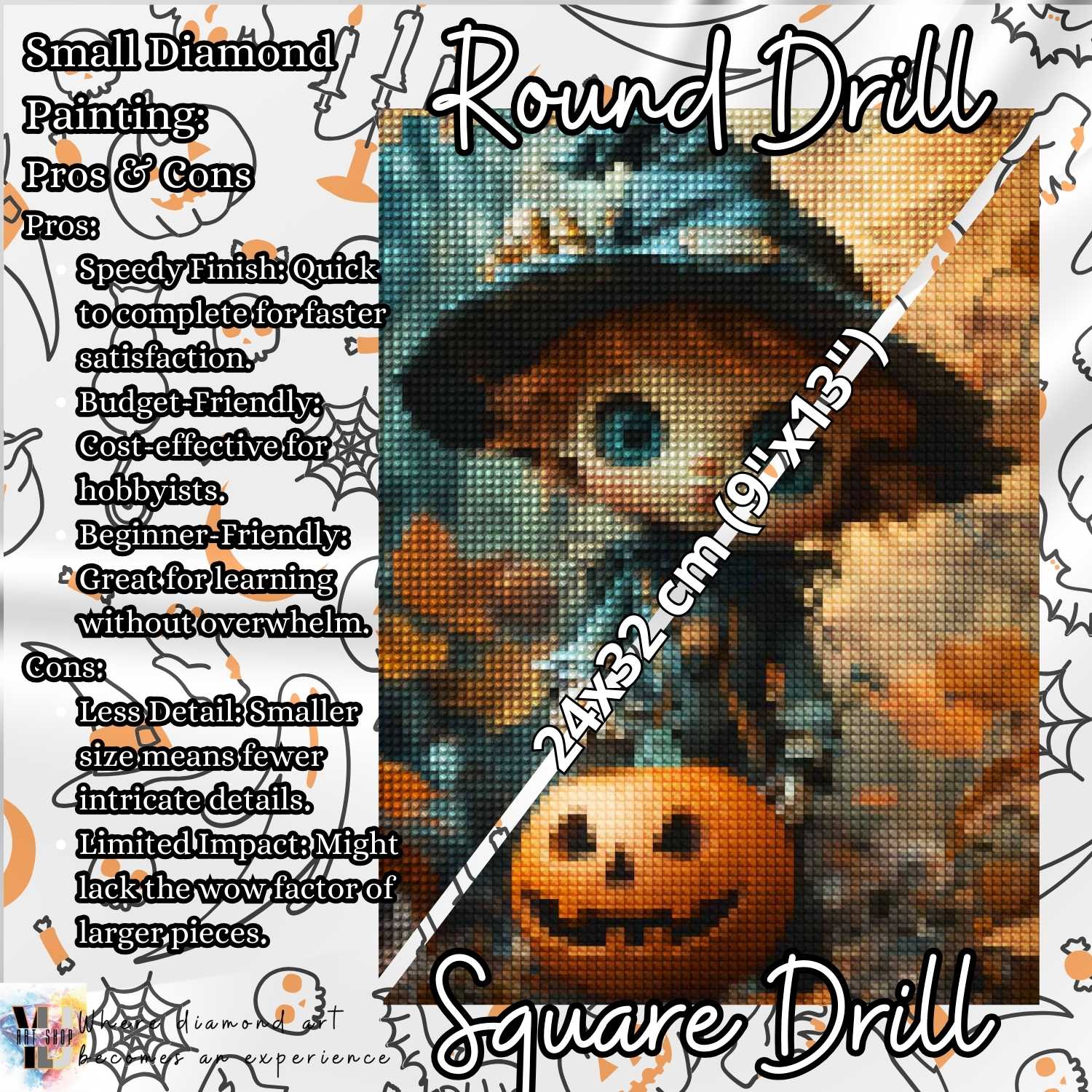 Pumpkin Patch Kid - Halloween Diamond Painting Kit - YLJ Art Shop - YLJ Art Shop