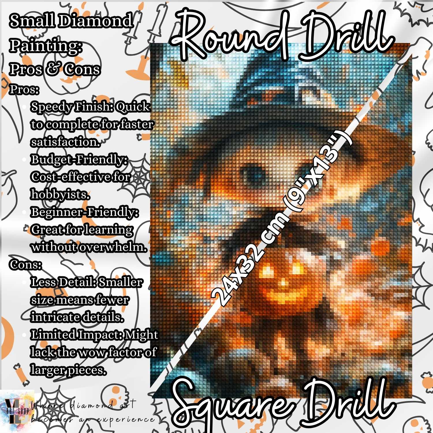 Pumpkin Witch - Halloween Diamond Painting Kit - YLJ Art Shop - YLJ Art Shop