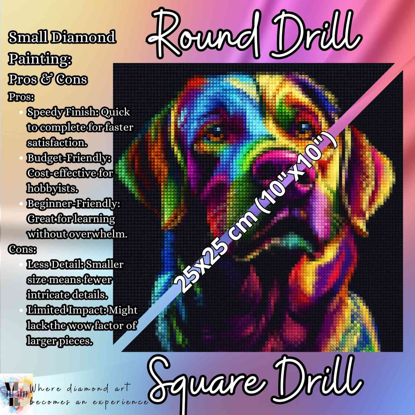 Rainbow Lab - Dog Diamond Painting Kit - YLJ Art Shop