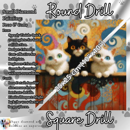 The Curious Trio - Cat Diamond Painting Kit - YLJ Art Shop