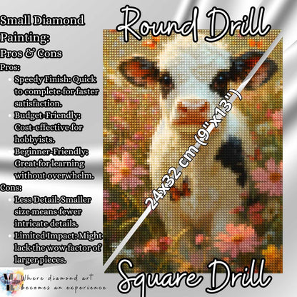 Blossom Meadow Calf - Cow Diamond Painting Kit - YLJ Art Shop - YLJ Art Shop