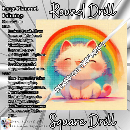 Happy Rainbow Cat - Toon Diamond Painting Kit - YLJ Art Shop