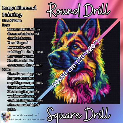 Neon Shepherd - Dog Diamond Painting Kit - YLJ Art Shop