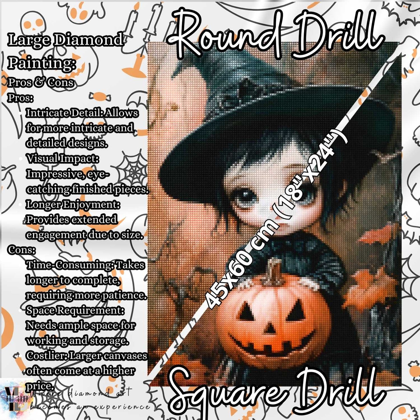 Pumpkin Mischief - Halloween Diamond Painting Kit - YLJ Art Shop - YLJ Art Shop