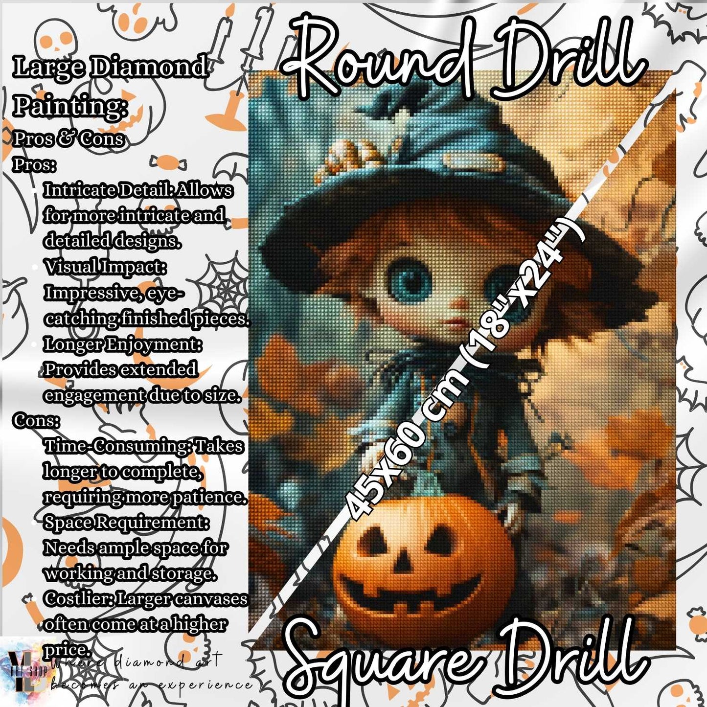 Pumpkin Patch Kid - Halloween Diamond Painting Kit - YLJ Art Shop - YLJ Art Shop