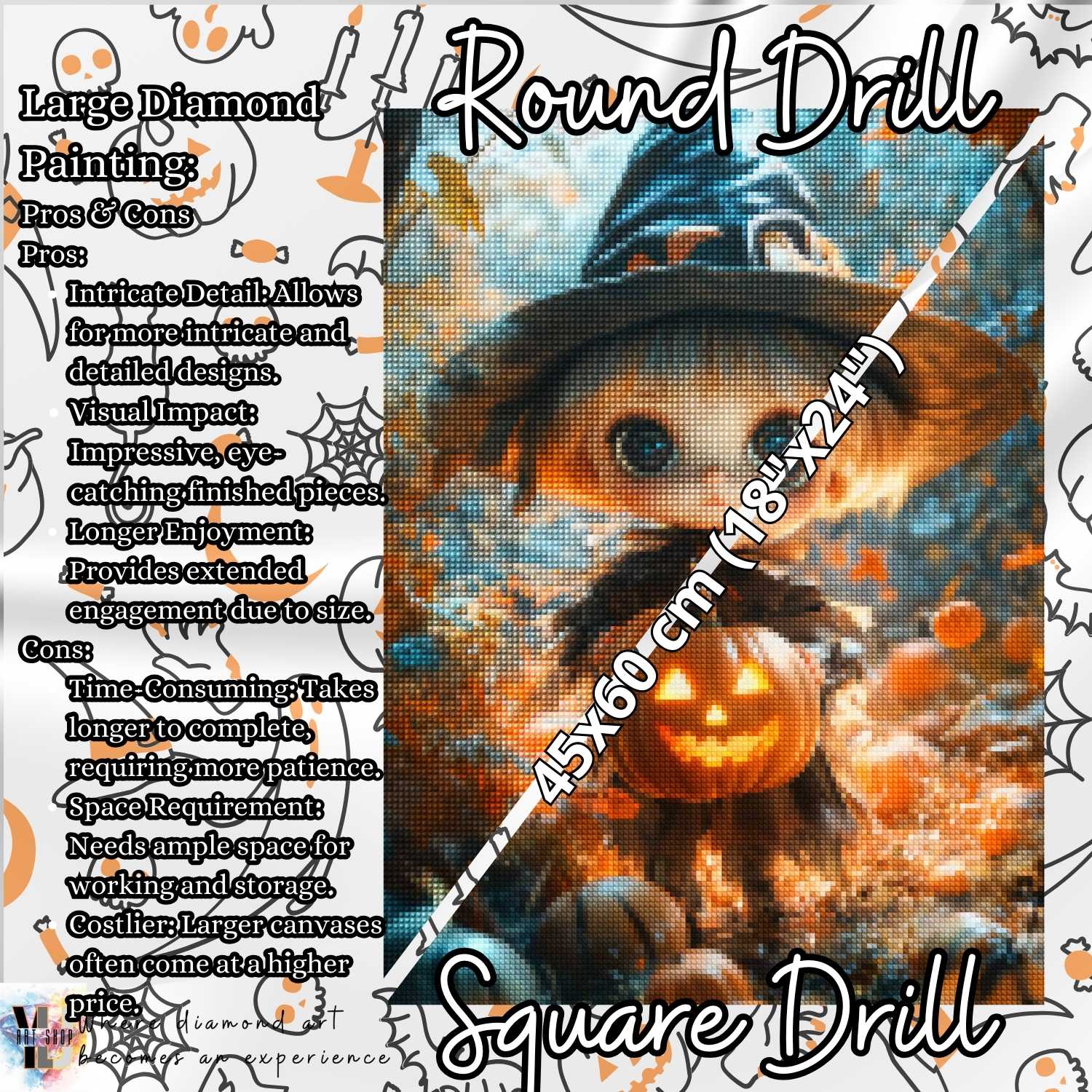 Pumpkin Witch - Halloween Diamond Painting Kit - YLJ Art Shop - YLJ Art Shop