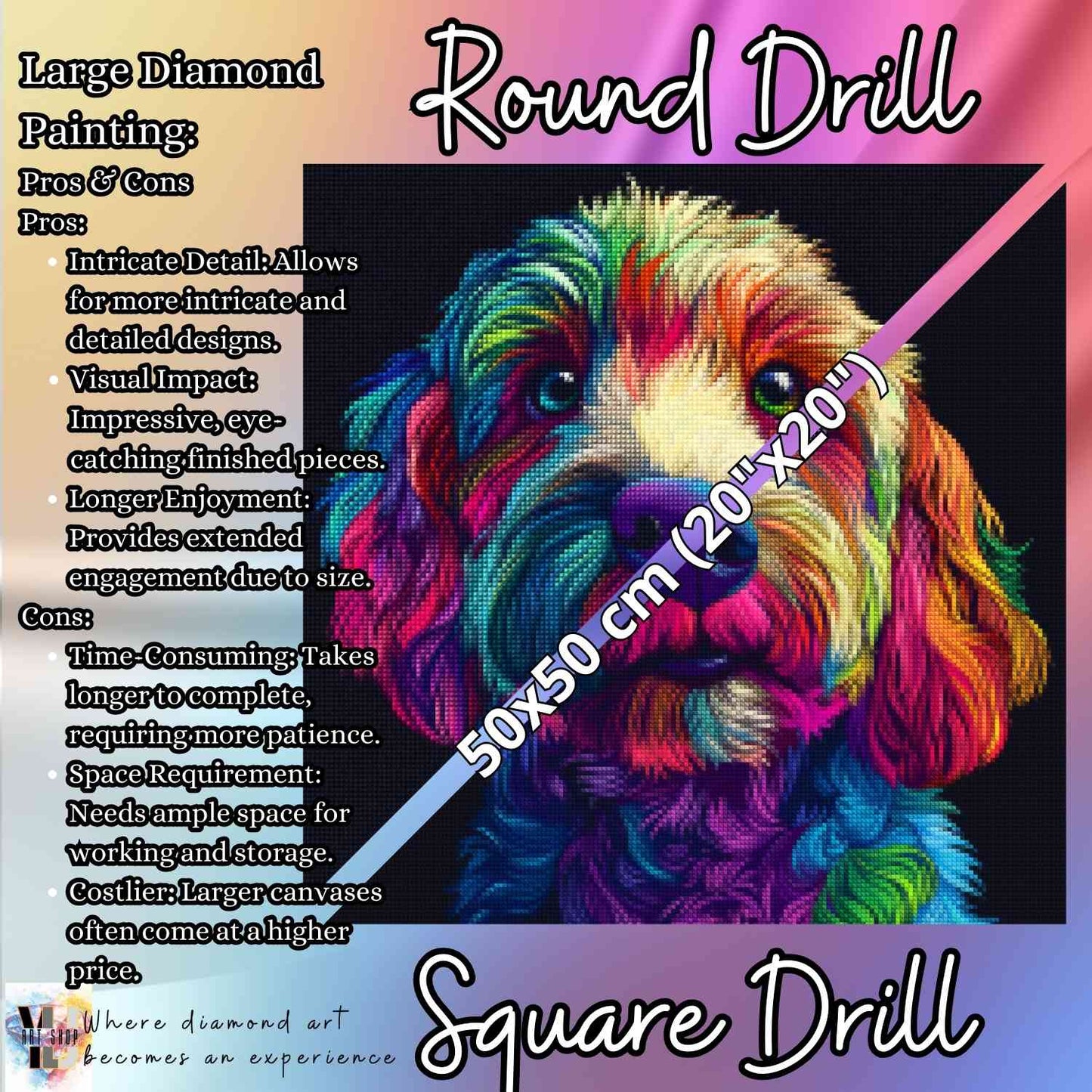 Rainbow Doodle - Dog Diamond Painting Kit - YLJ Art Shop