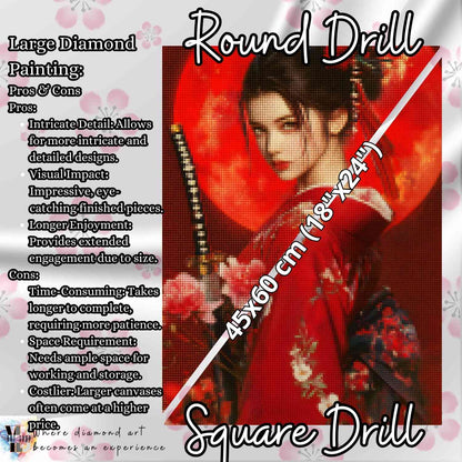 Scarlet Bloom - Kimono Diamond Painting Kit - YLJ Art Shop