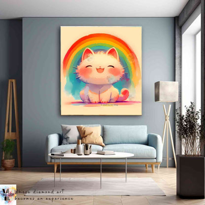 Happy Rainbow Cat - Toon Diamond Painting Kit - YLJ Art Shop