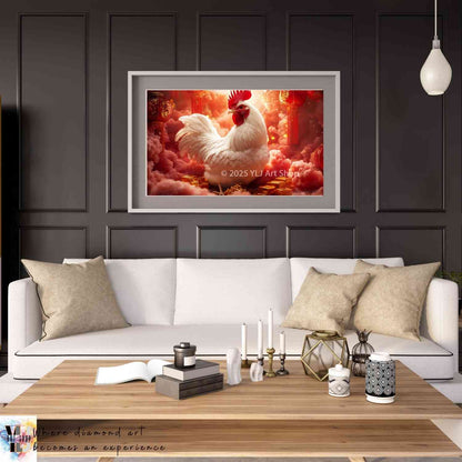 Imperial Dawn Rooster - Chinese Zodiac Diamond Painting Kit - YLJ Art Shop