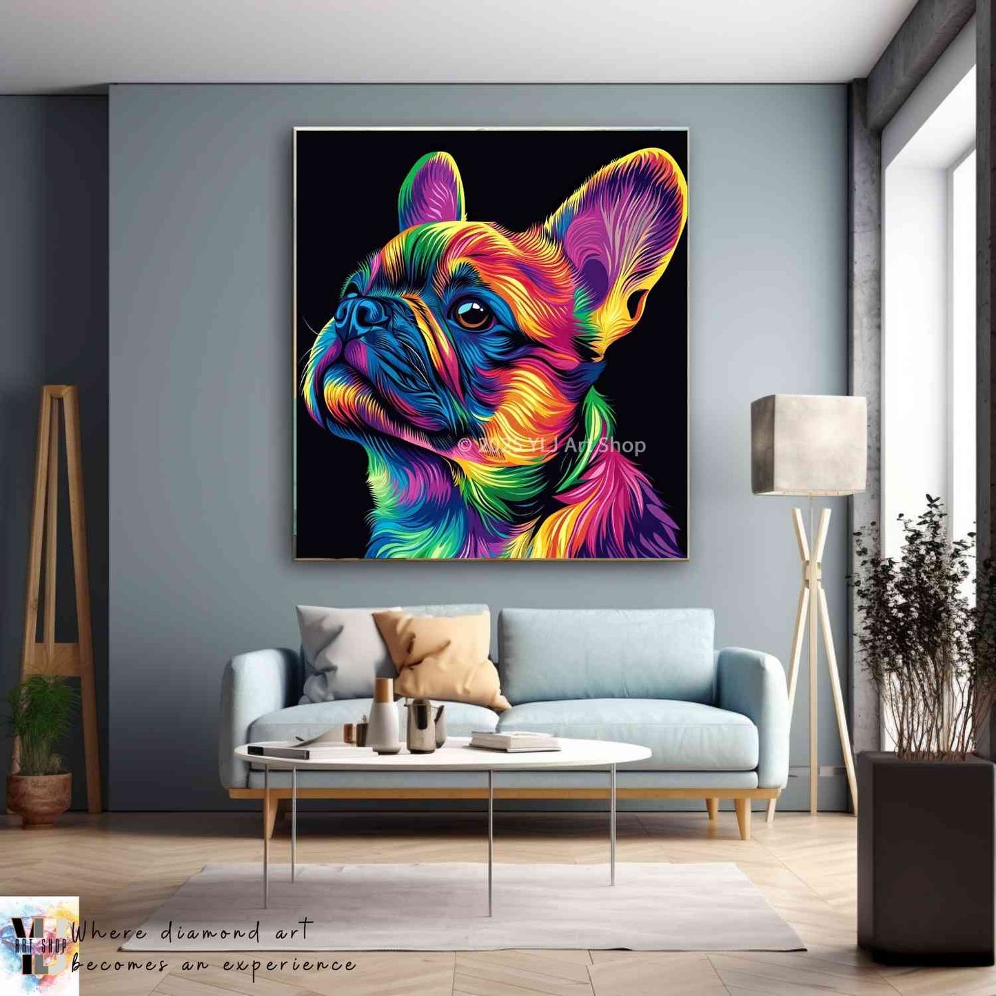 Rainbow Frenchie - Dog Diamond Painting Kit - YLJ Art Shop