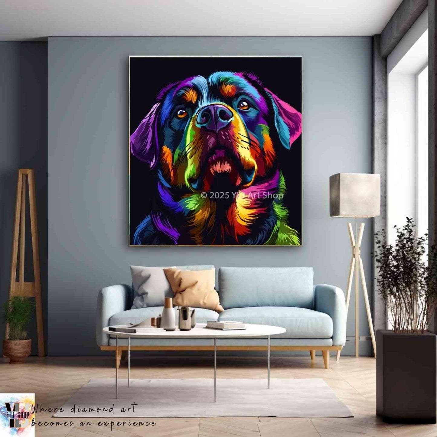 Rainbow Rottie - Dog Diamond Painting Kit - YLJ Art Shop