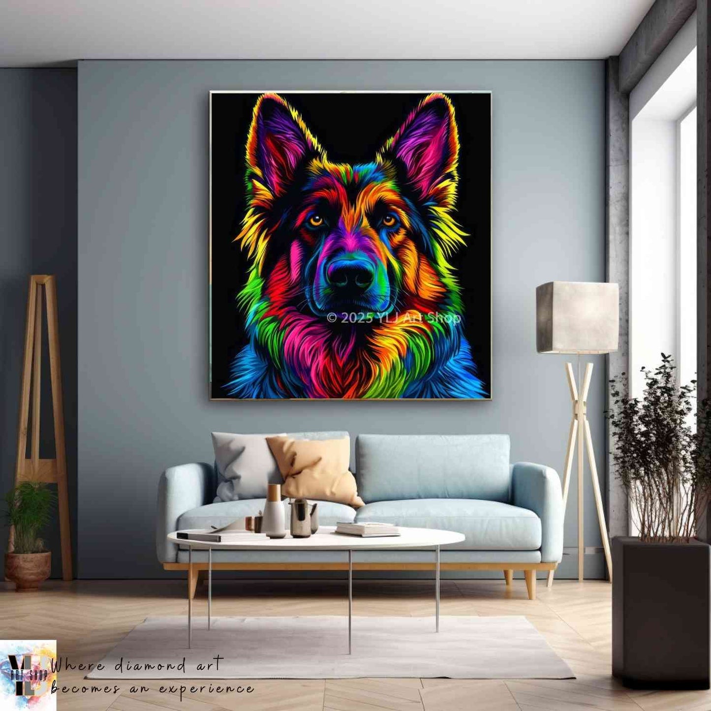 Rainbow Shepherd - Dog Diamond Painting Kit - YLJ Art Shop