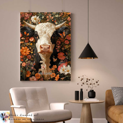 Butterfly Meadow Cow - Cow Diamond Painting Kit - YLJ Art Shop - YLJ Art Shop