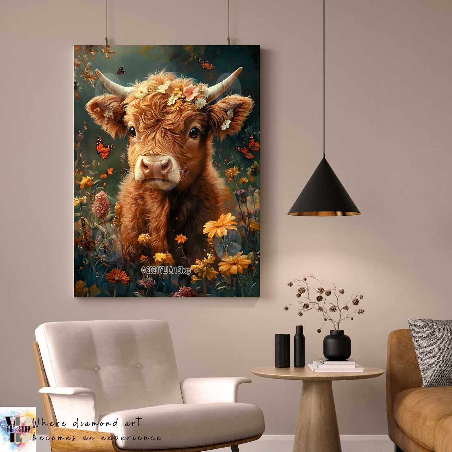 Meadow Guardian - Cow Diamond Painting Kit - YLJ Art Shop - YLJ Art Shop