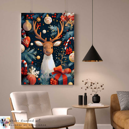 Rudolph's Festive Forest Frenzy - Christmas Diamond Painting Kit - YLJ Art Shop - YLJ Art Shop