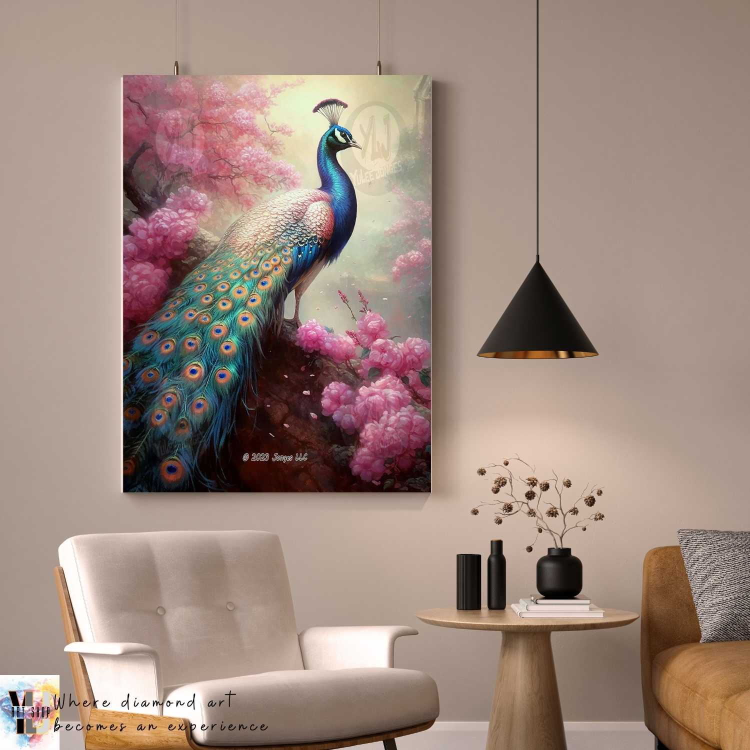 Blossoming Majesty - Peacock Diamond Painting Kit - YLJ Art Shop - YLJ Art Shop