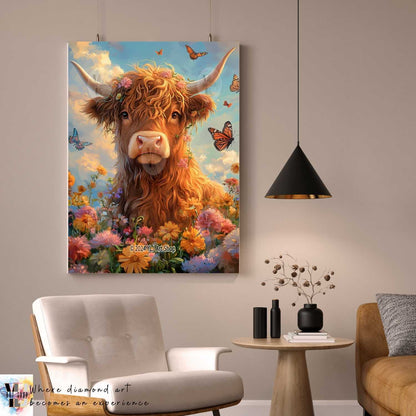 Golden Meadow Cow - Cow Diamond Painting Kit - YLJ Art Shop - YLJ Art Shop