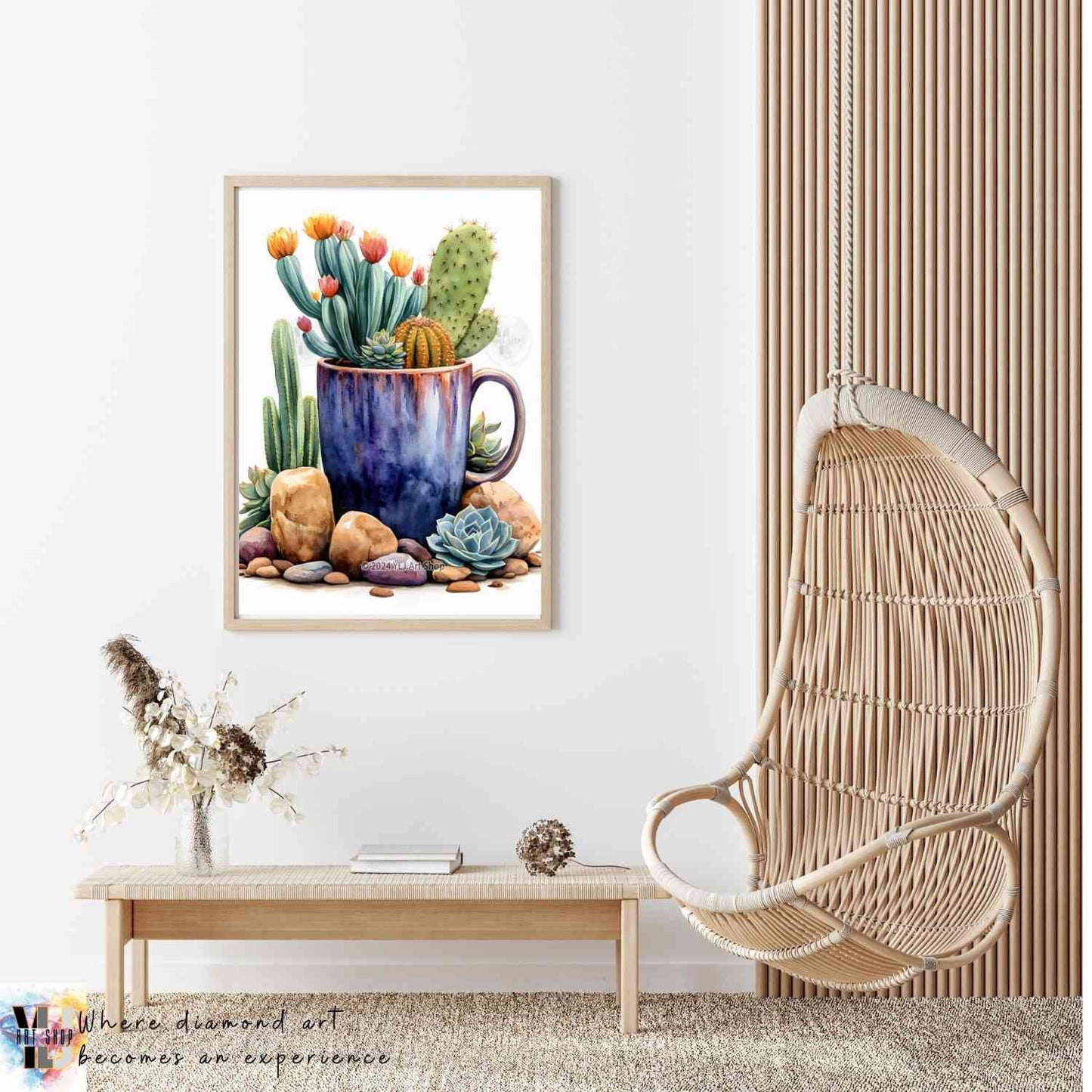 Desert Bloom Mug - Cactus Diamond Painting Kit - YLJ Art Shop