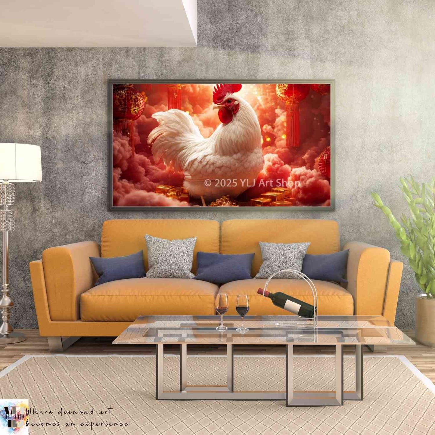 Imperial Dawn Rooster - Chinese Zodiac Diamond Painting Kit - YLJ Art Shop