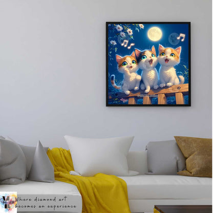 Moonlit Melodies - Cat Diamond Painting Kit - YLJ Art Shop