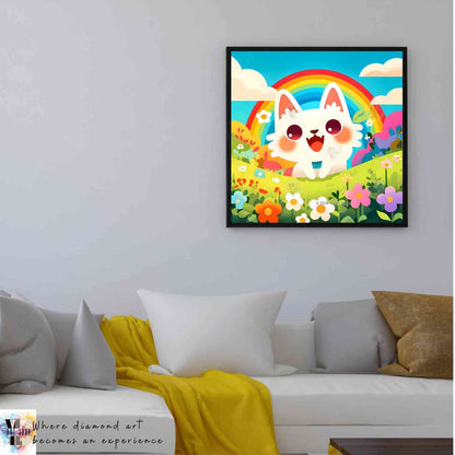 Rainbow Bliss Kitten - Toon Diamond Painting Kit - YLJ Art Shop