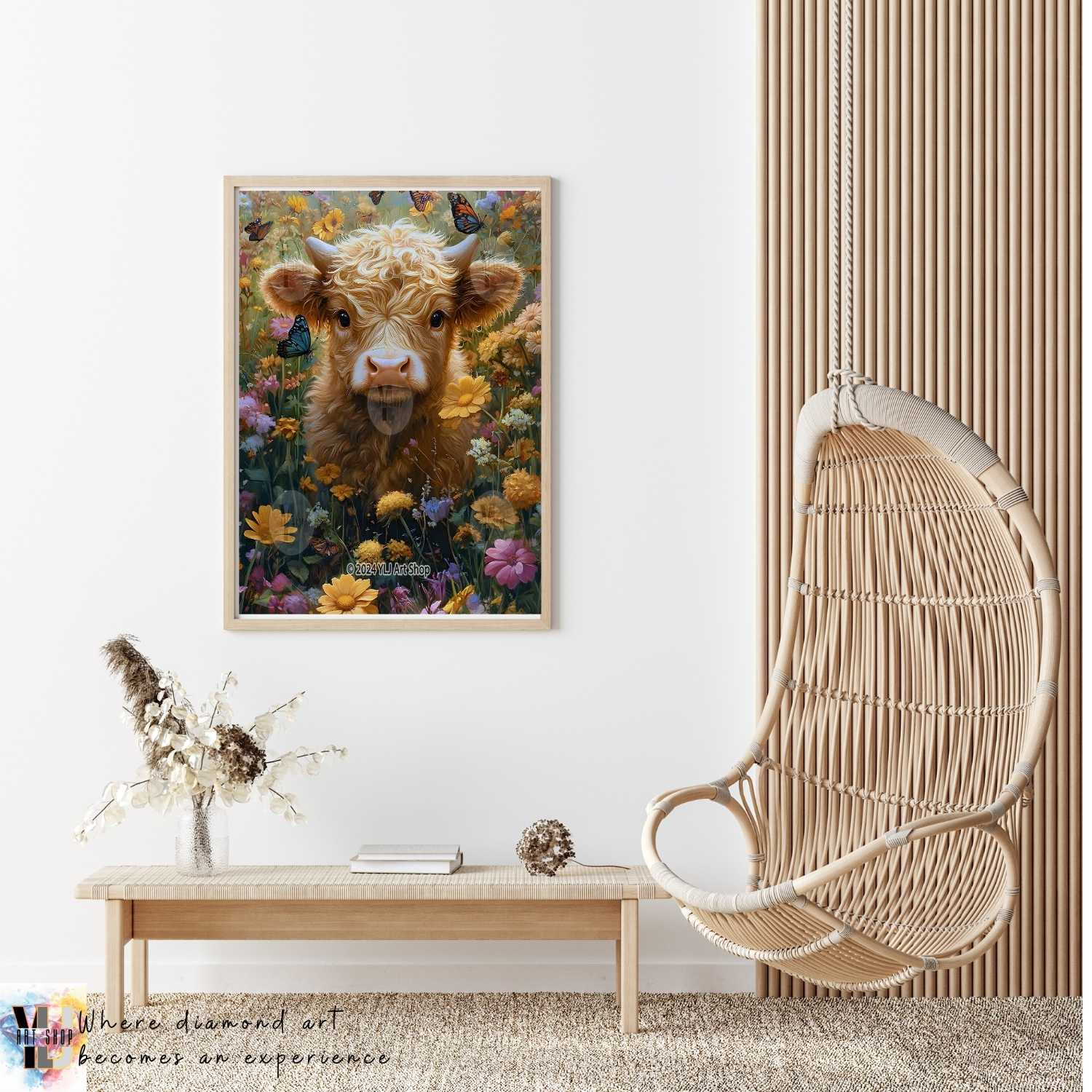 Sunlit Meadow - Cow Diamond Painting Kit - YLJ Art Shop - YLJ Art Shop