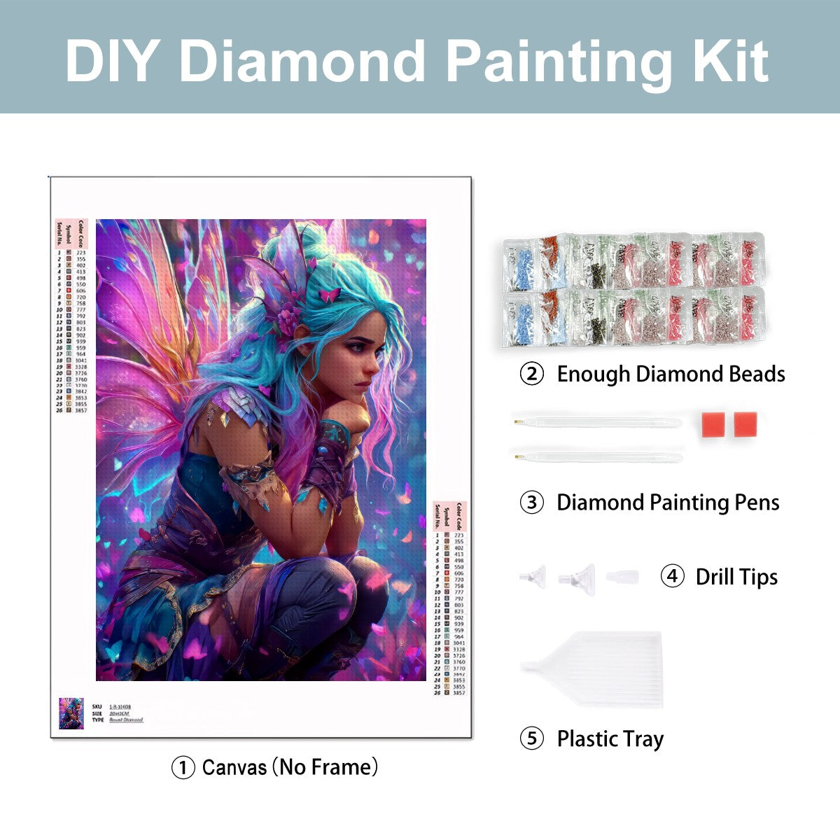 Prism Fluttera – 5D Diamond Painting Kit (50x70 cm / 20"x28") | Round Acrylic Drills