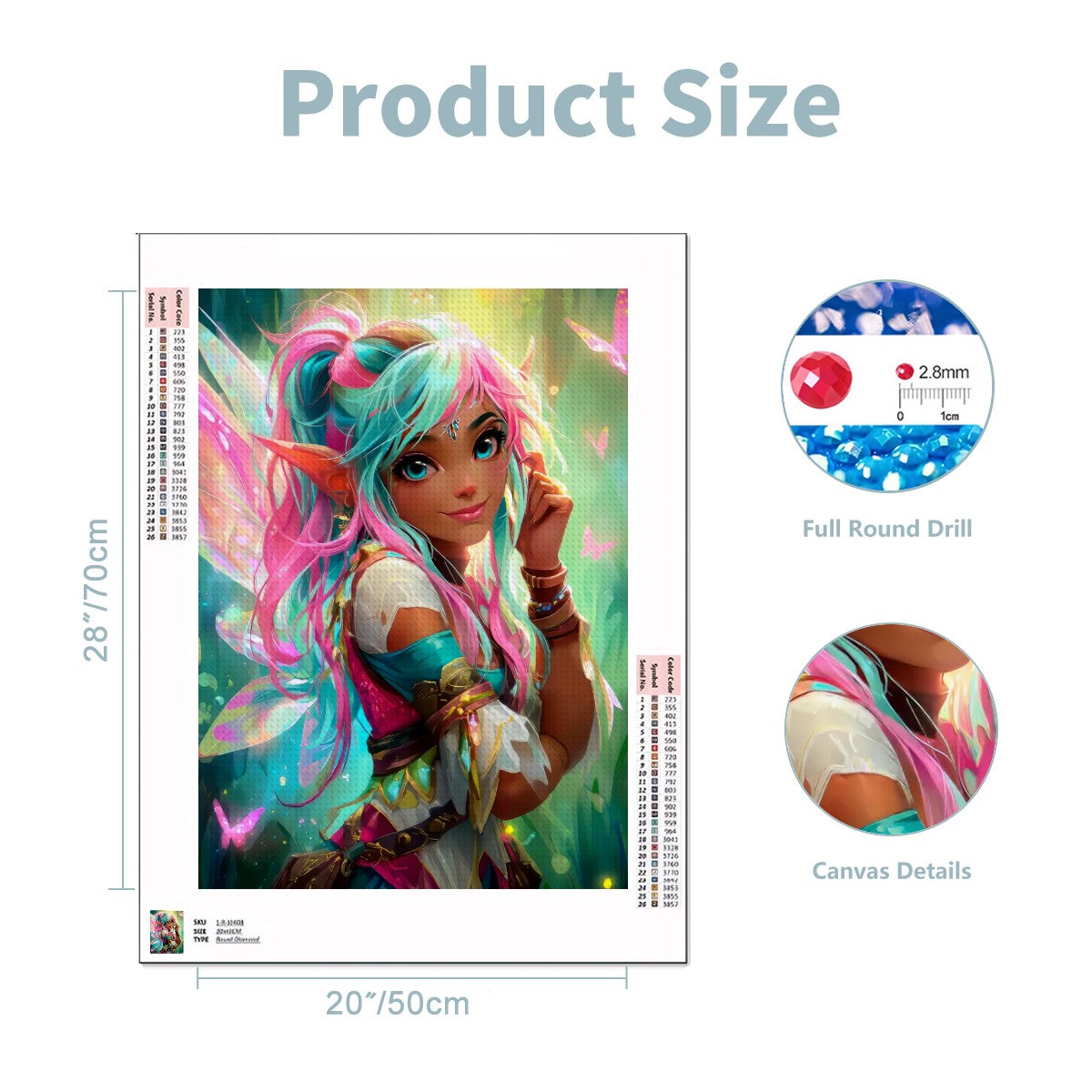 Glimmersprite – 5D Diamond Painting Kit (50x70 cm / 20"x28") | Round Acrylic Drills